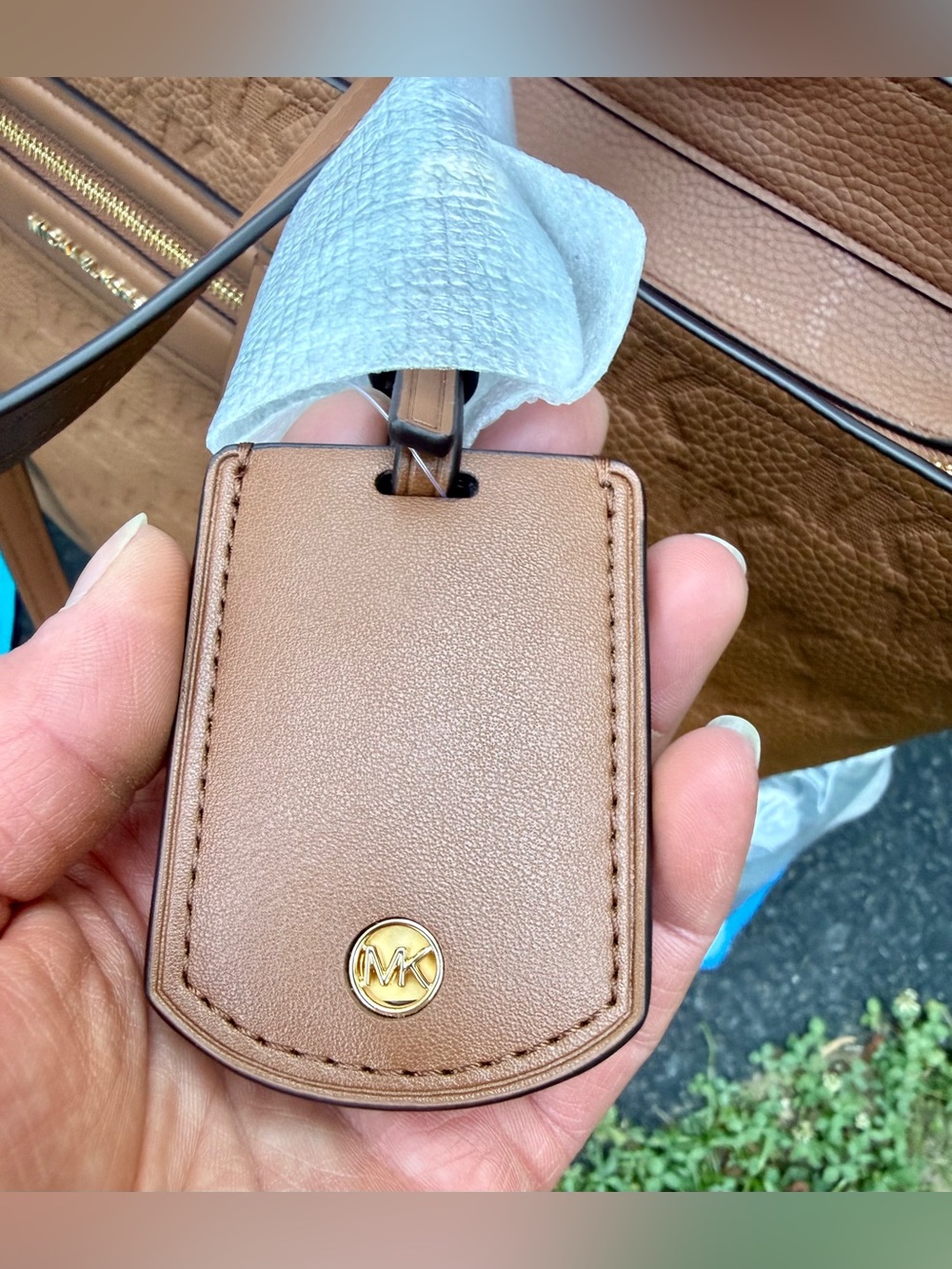 Michael Kors brown Embossed Leather Tote - Picture 11 of 16